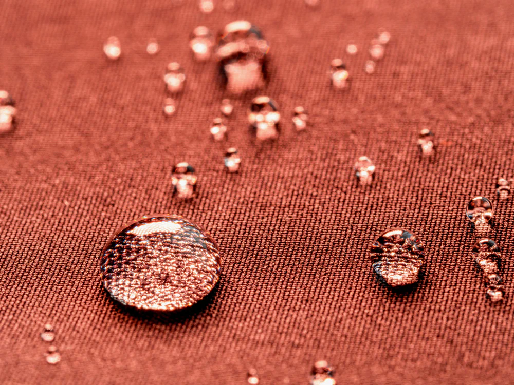 Water droplets on top of Crypton fabric
