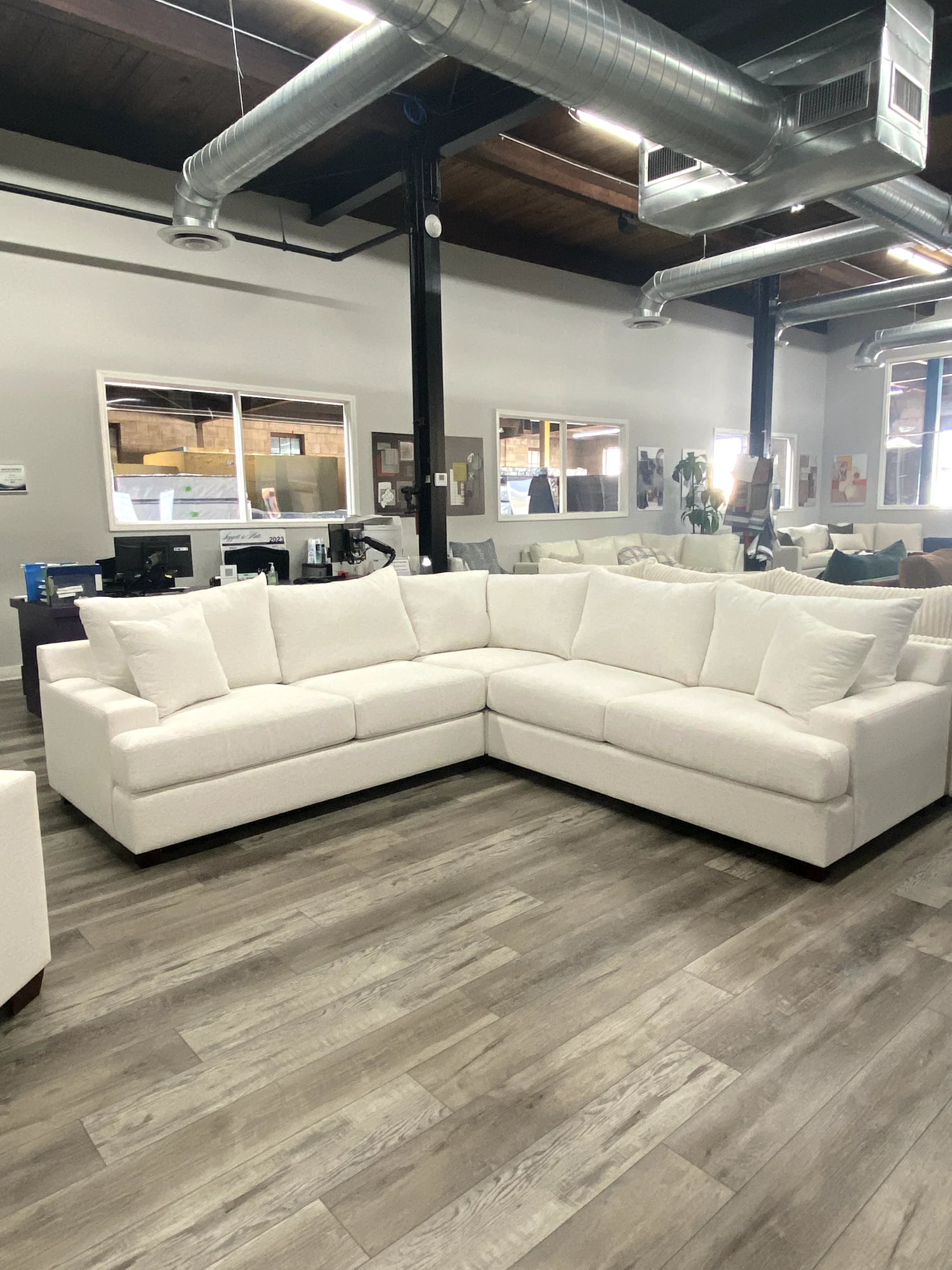 white sectional sofa