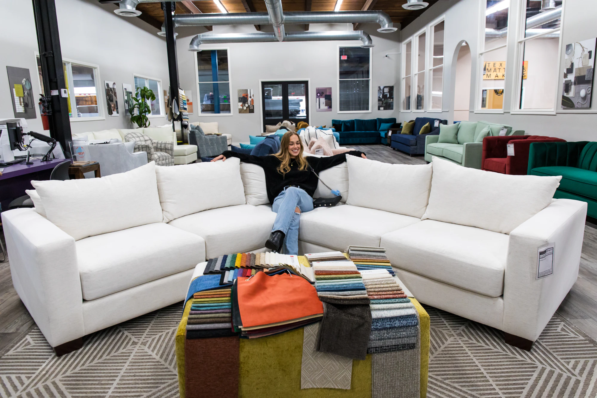 custom white sectional sofa