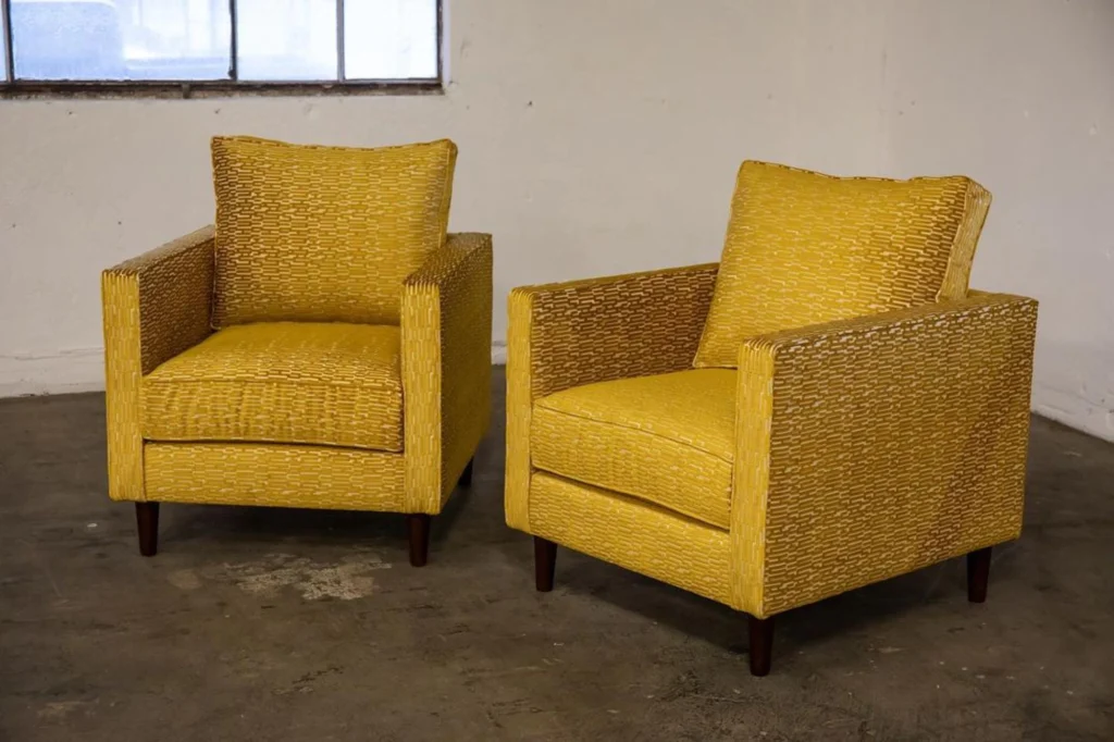 Sunshine yellow accent chairs from Living Designs Furniture.