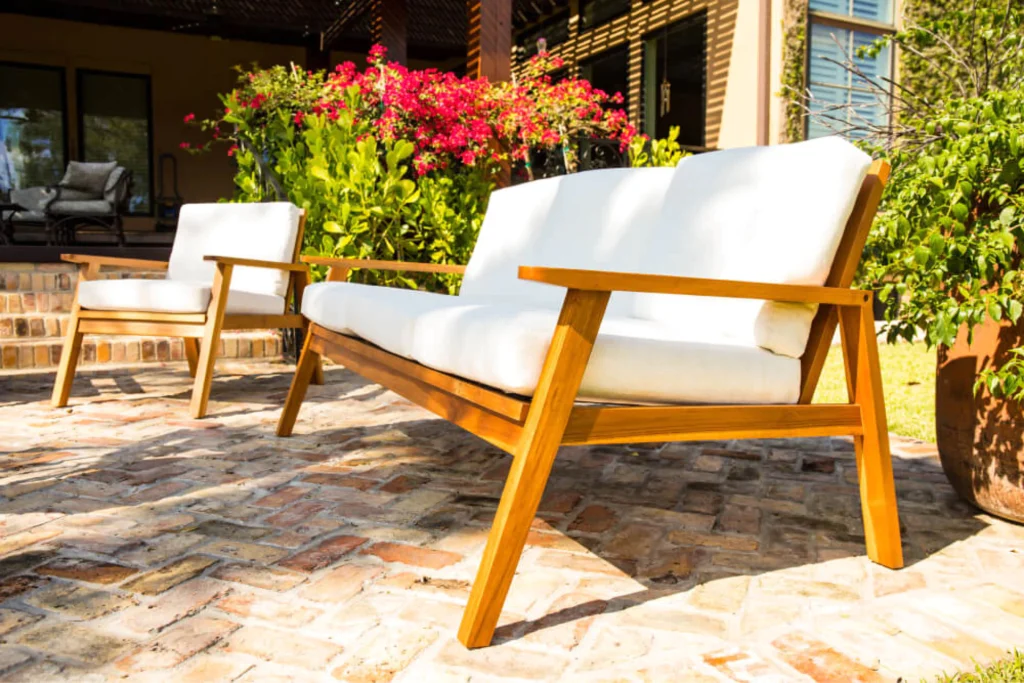 Patio furniture made out of luxurious teak wood from Living Designs Furniture.